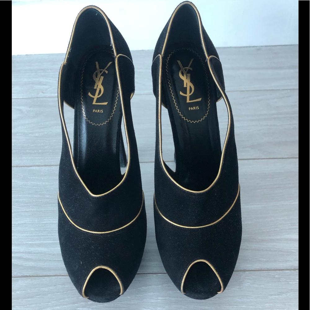 Yves Saint Laurent Peep Toe Platform Heel Sz 39.5